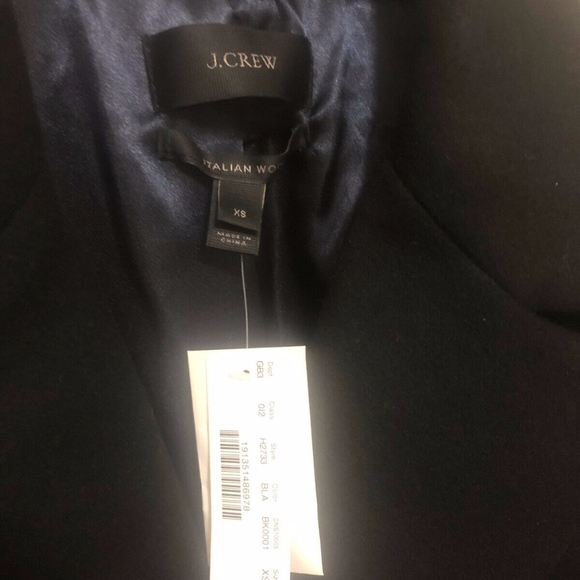 J. Crew Wool Blend Two Button Black Coat - Picture 4 of 8